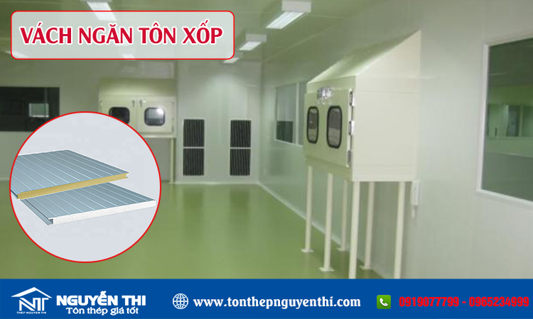 Vách ngăn tôn xốp cách nhiệt, cách âm hiệu quả - Tôn thép Nguyễn Thi