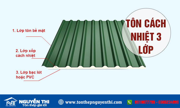Tôn cách nhiệt 3 lớp