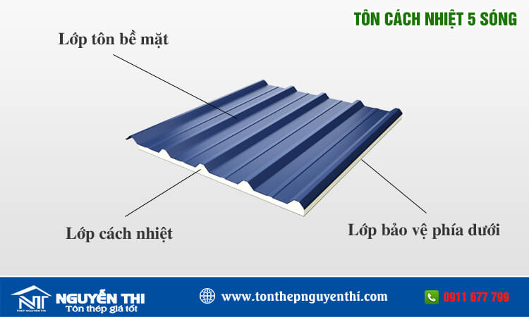 Tôn cách nhiệt 5 sóng