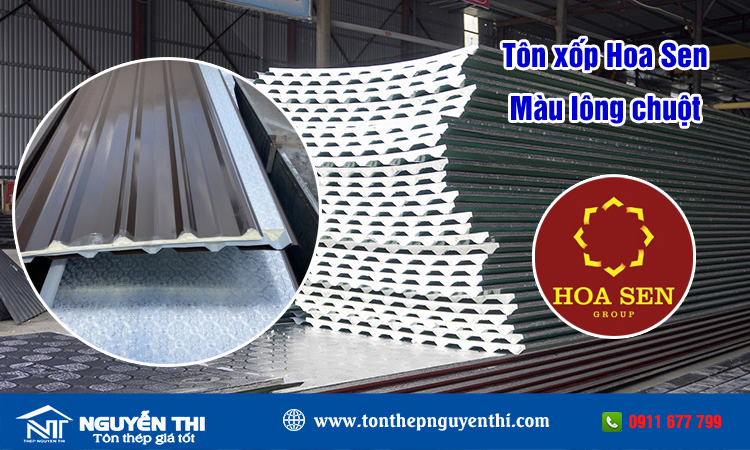 Tôn hoa sen màu lông chuột
