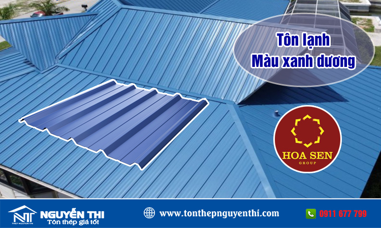 Tôn hoa sen màu xanh dương