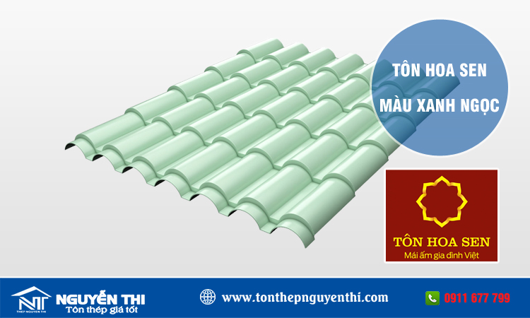 Tôn hoa sen màu xanh ngọc