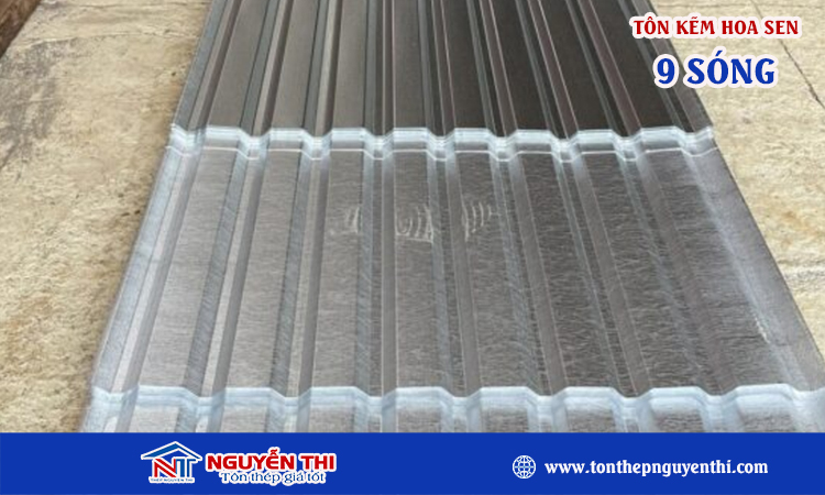 Tôn kẽm hoa sen 9 sóng