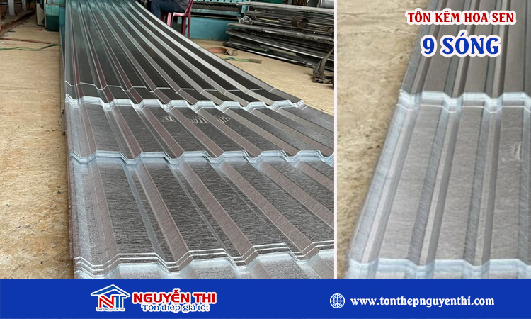 Tôn kẽm hoa sen 9 sóng