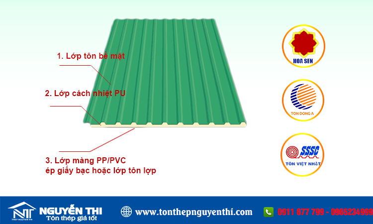 Tôn pu 3 lớp