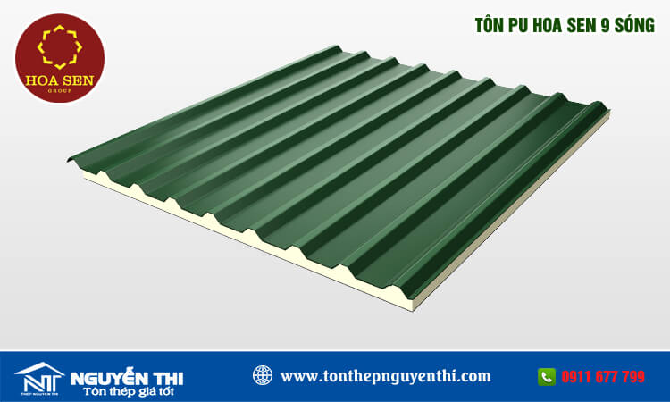 Tôn PU Hoa Sen 9 sóng