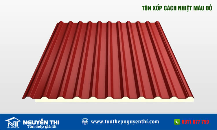 Tôn xốp cách nhiệt màu đỏ 