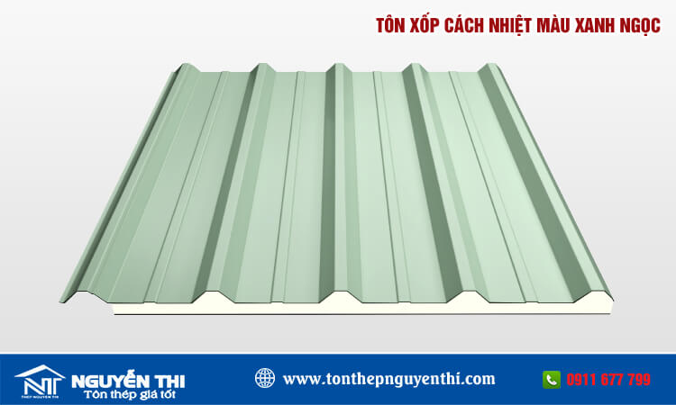 Tôn xốp cách nhiệt màu xanh ngọc 