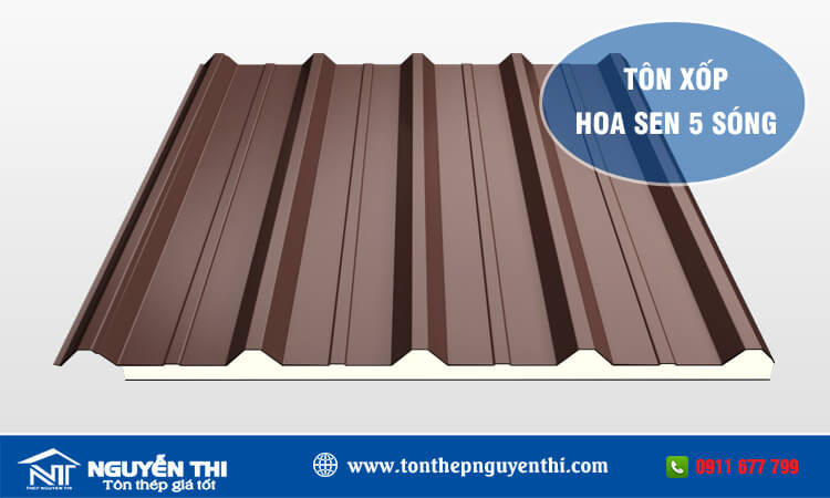 Tôn xốp Hoa Sen 5 sóng 