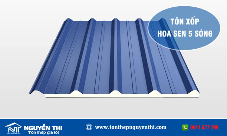 Tôn xốp Hoa Sen 5 sóng 